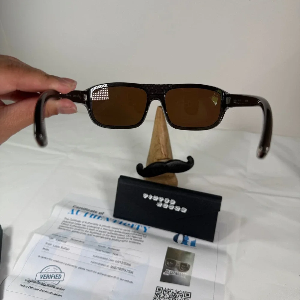 Louis Vuitton Z0341E Damier Brown Rectangular Sunglasses Made in Italy Authentic